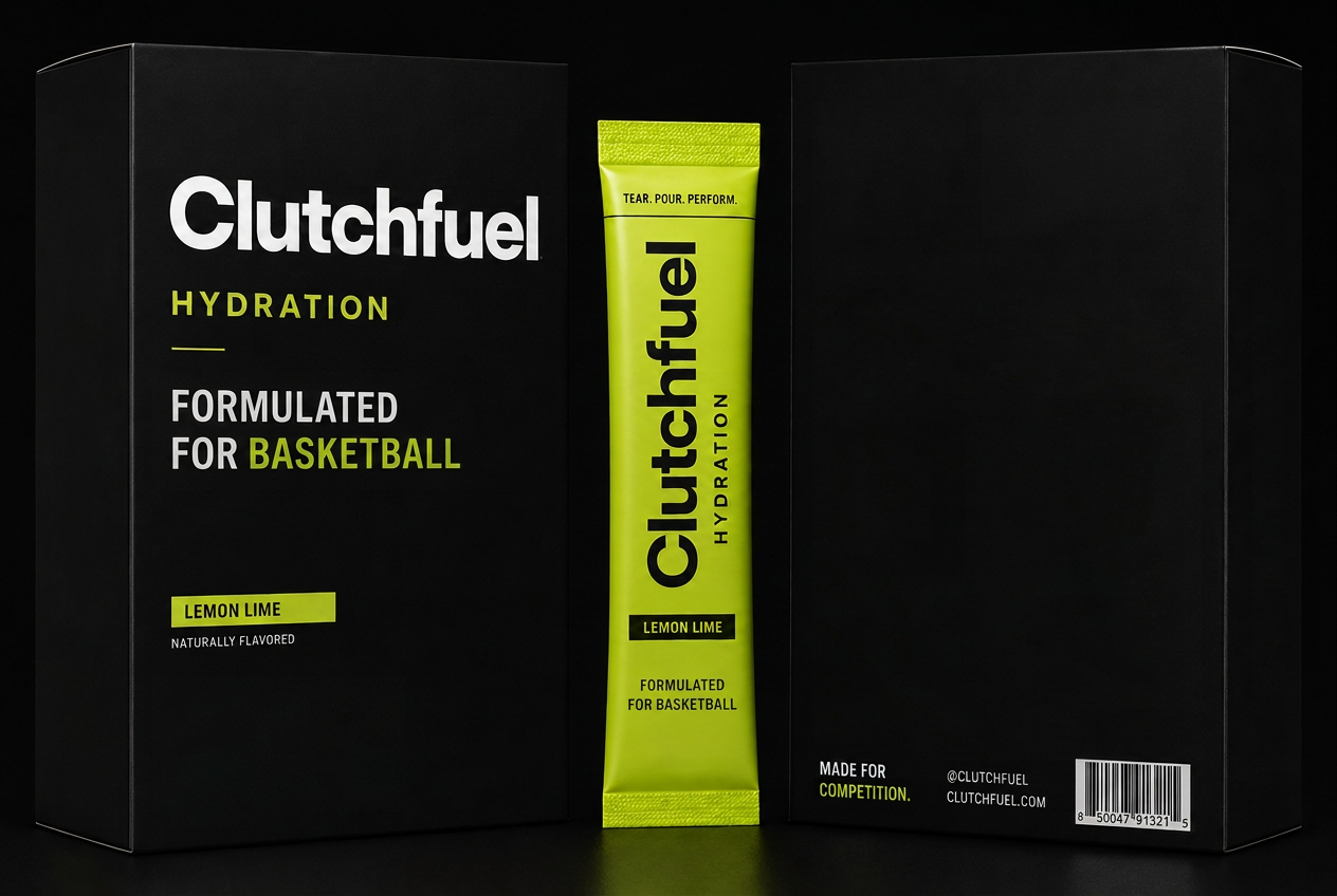 Clean ClutchFuel Hydration box and lemon lime stick pack