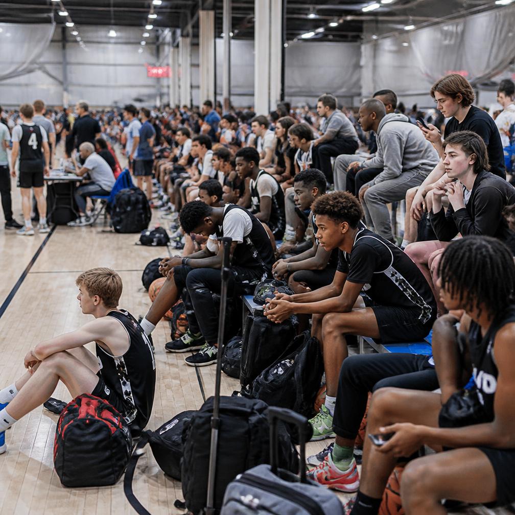 Players waiting between games at a tournament venue